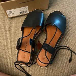 Lucky Brand Lace Up Wedges